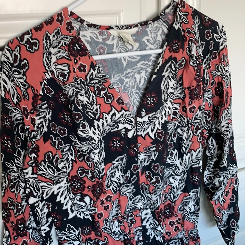 H&M Printed Long-Sleeve Romper